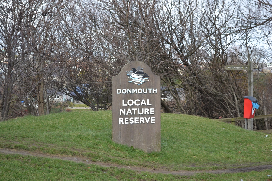 The entrance to the Donmouth Local Nature Reserve